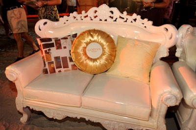 Godiva provided Victorian-inspired seating for party-weary guests at Friday night's BubbleQ.