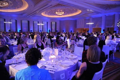 Saturday's Tribute Dinner for Alain Ducasse at the Loews was one of the festival's most elegant events. The all-white decor included white peony centerpieces.