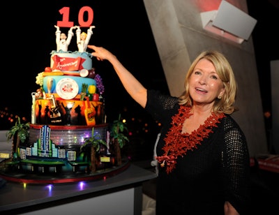 Event co-host Martha Stewart pointed out her confectionery likeness at the Let Them Eat Cake party.