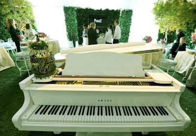 Heavily guarded displays of diamonds lined the back of the Piaget tent, which was dotted with topiaries.