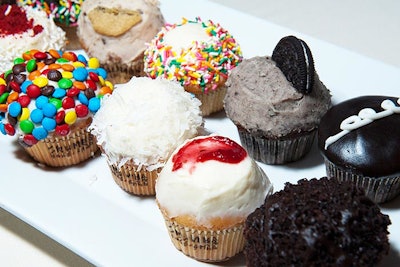 Toward the end of the night, Crumbs cupcake bakery set up a table of treats.