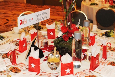 Signage called out table hosts and the American Heart Association.
