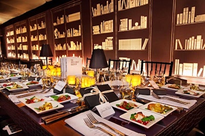 In January, Bulgari hosted a benefit at Ron Burkle’s Beverly Hills manse. Mitie Tucker Event Production transformed the dinner tent into a private library with images of bookshelves lining the walls, tables covered in faux crocodile, and lamps and books as centerpieces.