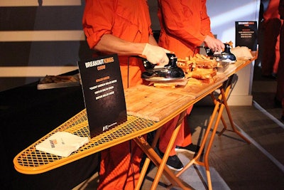 Another station supplied grilled cheese made with clothing irons on an ironing board.