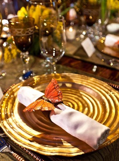 Butterflies adorned the napkin holders.