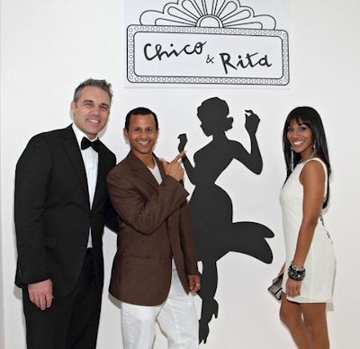 Guests posed with a silhouette of the film's protagonist, Rita, at the entrance to the event space.
