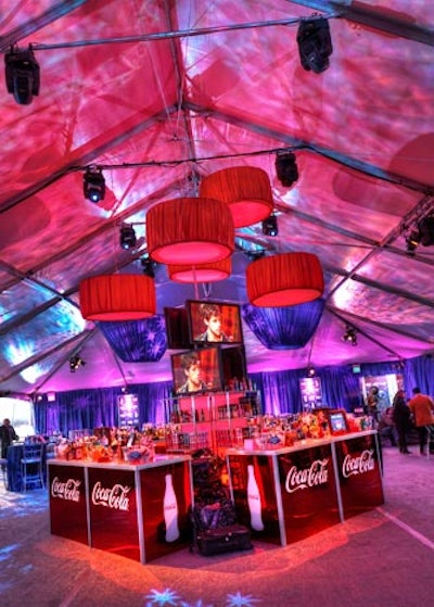 A red central bar represented sponsor Coke.