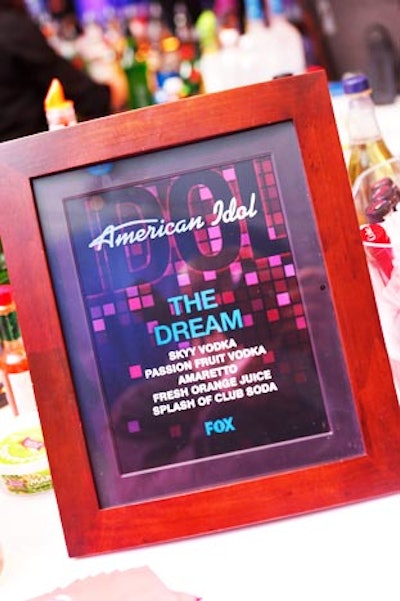 A signature cocktail known as 'the Dream' included vodka, amaretto, O.J., and club soda.
