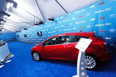 A Ford vehicle sat on the event's blue carpet.
