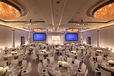 The transformed ballroom for Elle's Calvin Klein-sponsored Women in Hollywood dinner