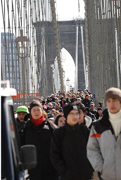 To organize the hundreds of marchers, event producer WCMG Events divided people into groups and used volunteers and staffers to help guide everyone along the official route.