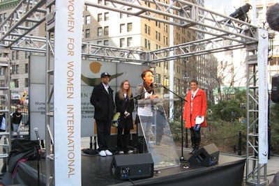 Other celebrity supporters included (pictured from left) music mogul Russell Simmons, FEED Projects co-founder and C.E.O. Lauren Bush, and actress Yaya DaCosta.