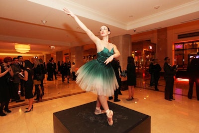 In the lobby, Joffrey ballerinas in dip-dyed tutus and punk-inspired makeup danced atop scattered pedestals.