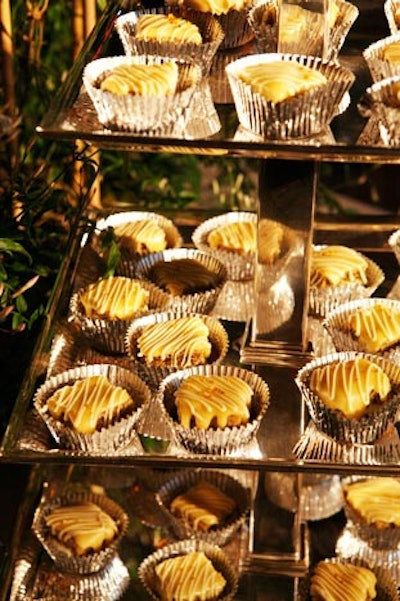 Dettmar's dessert menu included bite-size Meyer lemon tarts, jasmine cakes with a honey jasmine glaze (pictured), and mandarin orange macaroons with bergamot-infused buttercream.