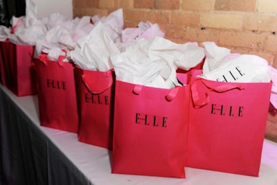 Guests left with branded Elle gift bags stuffed with beauty supplies and cosmetics.