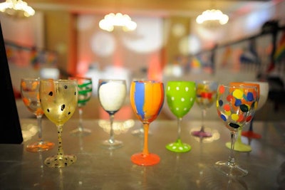 Children from the cancer center painted more than 100 wine and martini glasses, which were sold at the party.