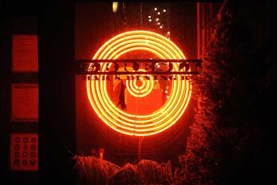 The private dinner portion of the launch was held at the Breslin Bar & Dining Room and marked by a bull's-eye neon sign. About 100 designers, fashion editors, and celebrities attended.
