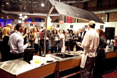 Four chefs performed 15-minute cooking demos for guests.