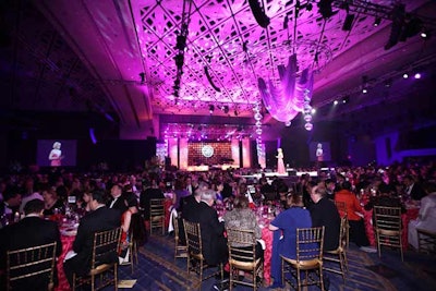 IEP provided pink and purple lighting to coordinate with the night's color scheme.