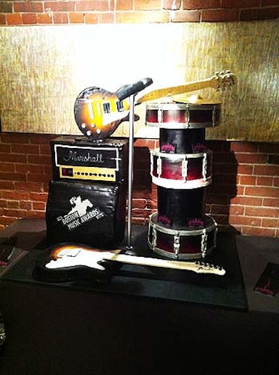 Cakes by Erin designed a rock 'n' roll-themed cake for the Boston Music Awards.