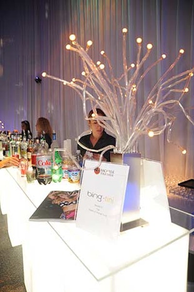 Bacardi USA provided bars and bar staff, serving cocktails including the 'Bing-tini,' in honor of presenting sponsor Bing.