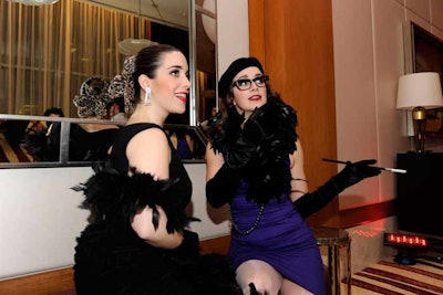 Actors dressed as Fellini characters roamed throughout the party.