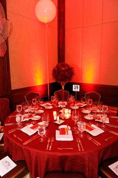 The all-red theme highlighted the Ritz's existing decor.