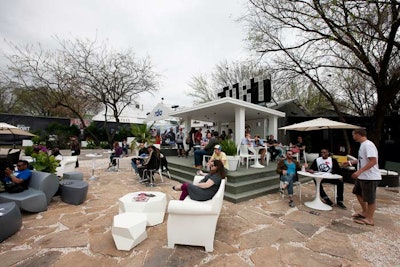 Among the new additions to the Fort this year is a sleek white bar and stone-covered patio just ahead of the stage.