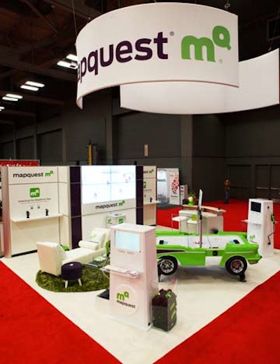 AOL-owned MapQuest maintained a presence on the convention floor with a location-themed booth and a ping-pong table.