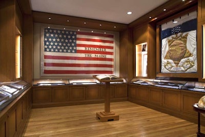 The galleries display military artifacts and artwork.