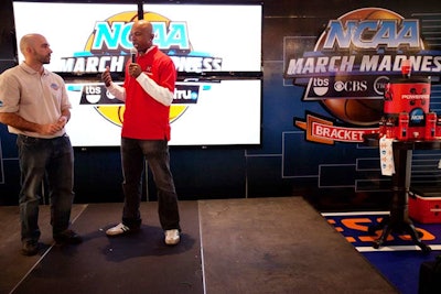 Through an agreement with Turner Sports and CBS, Powerade is the official drink of the N.C.A.A. and a sponsor of the bracket lounge. The Coca-Cola-owned brand leveraged its relationship to bring bloggers and a branded display to the space.
