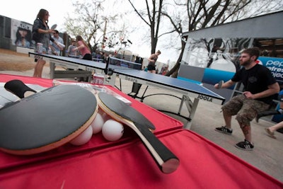 For guests in need of an upper-body workout, the Fader Fort provided some ping-pong tables.
