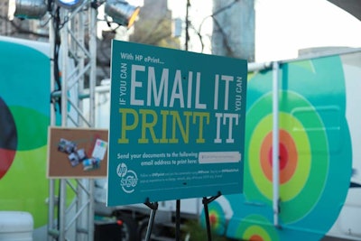 Festival-goers needing to print travel documents could email them to the HP mobile park's printing center.