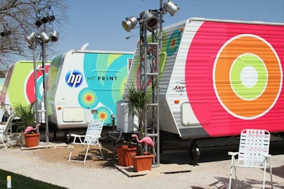 HP's mobile park didn't actually move, but it was filled with 15 custom-designed RVs where guests could use different HP products.