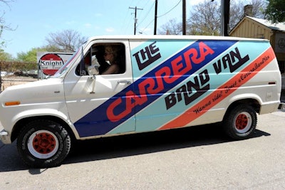 Instead of keeping a stand-alone gifting suite, as it has in previous years, Carrera gave talent and media rides between locations with a branded van.