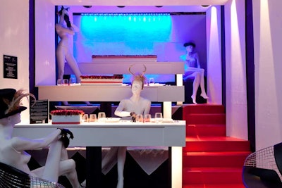 One of the more unusual looks, Arpad Baksa's installation had tiered, bleacherlike seats, so guestsďż˝'or mannequinsďż˝'could sit and look at each other.