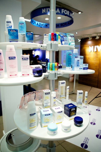 Both retro and current Nivea products were on display.