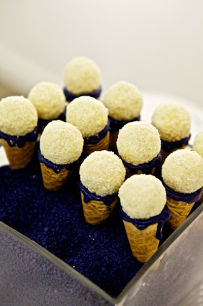 Hors d'oeuvres and desserts were dressed in Nivea's signature blue.