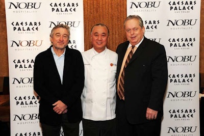 Matsuhisa, Robert De Niro, and Tom Jenkin announced the plans for the new hotel concept at Caesars Palace.