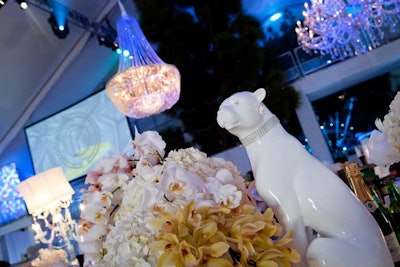 Punchy decor details contributed to the parties' luxe, rich look.