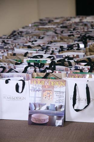 Event partner Home & Design put an issue of the magazine in all of the 450 gift bags.