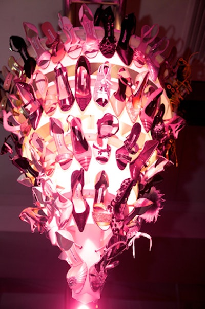 On paper, this Manolo Blahnik chandelier sounded fabulous, but in person the light from within was too bright and you couldn't really see the shoes.