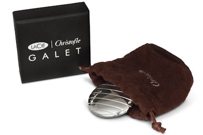 Flash drives have become a cheap giveaway, but data storage company LaCie has gone in the opposite direction, partnering with Christofle to make Galet ($130), a round, silver-plated, four-gigabyte storage device.