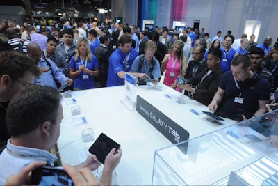 At the end of its press event, Samsung invited attendees to go to the company's booth on the show floor to try the new products.