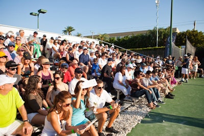The crowd at the Ritz-Carlton Key Biscayne's Cliff Drysdale Tennis Center included members of the club, as well as locals who competed for a chance to return a serve from one of the tennis stars.