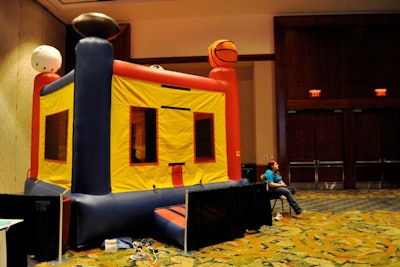 In addition to seeing all of the performers, attendees could entertain themselves by playing in a bounce house or a jousting ring that organizers brought into the ballroom.