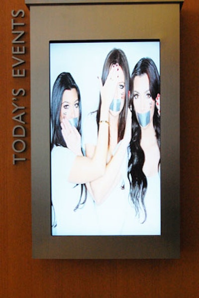 NOH8 celebrity photos scrolled across screens in the W's event spaces.