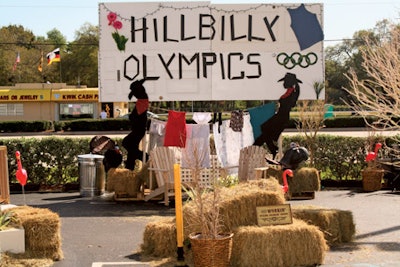 For an event for Seminole Casino A&M created a country feel with bales of hay and trussing to create a race track.