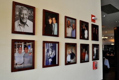 Photos of famous customers who have dined at one of the 10 Matteo's locations line the walls.