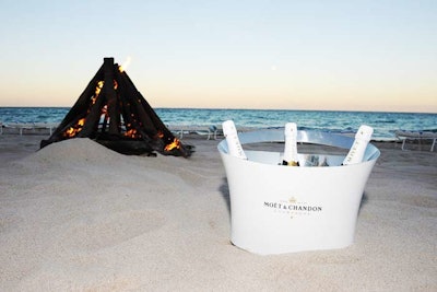 Guests started the third event of the series with a bonfire on the beach behind Soho Beach House.